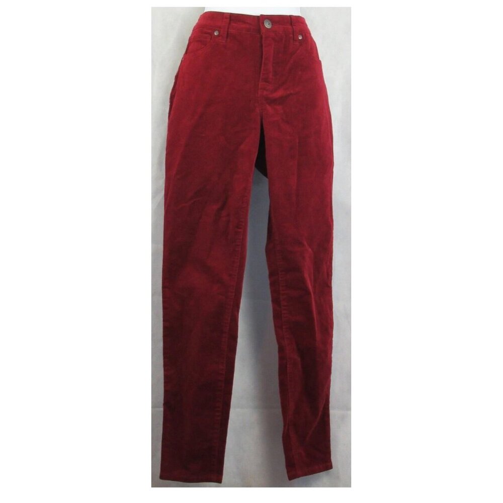 Style & Co Women's Curvy-Fit Corduroy Skinny-Leg Jeans, Scarlet Dark Red, 4